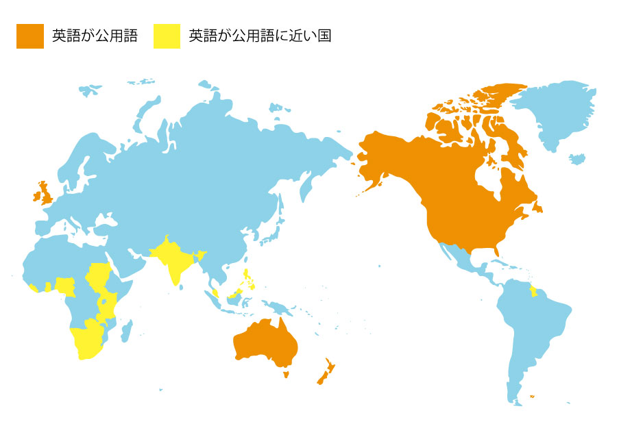 英語を公用語として使用する国の地図